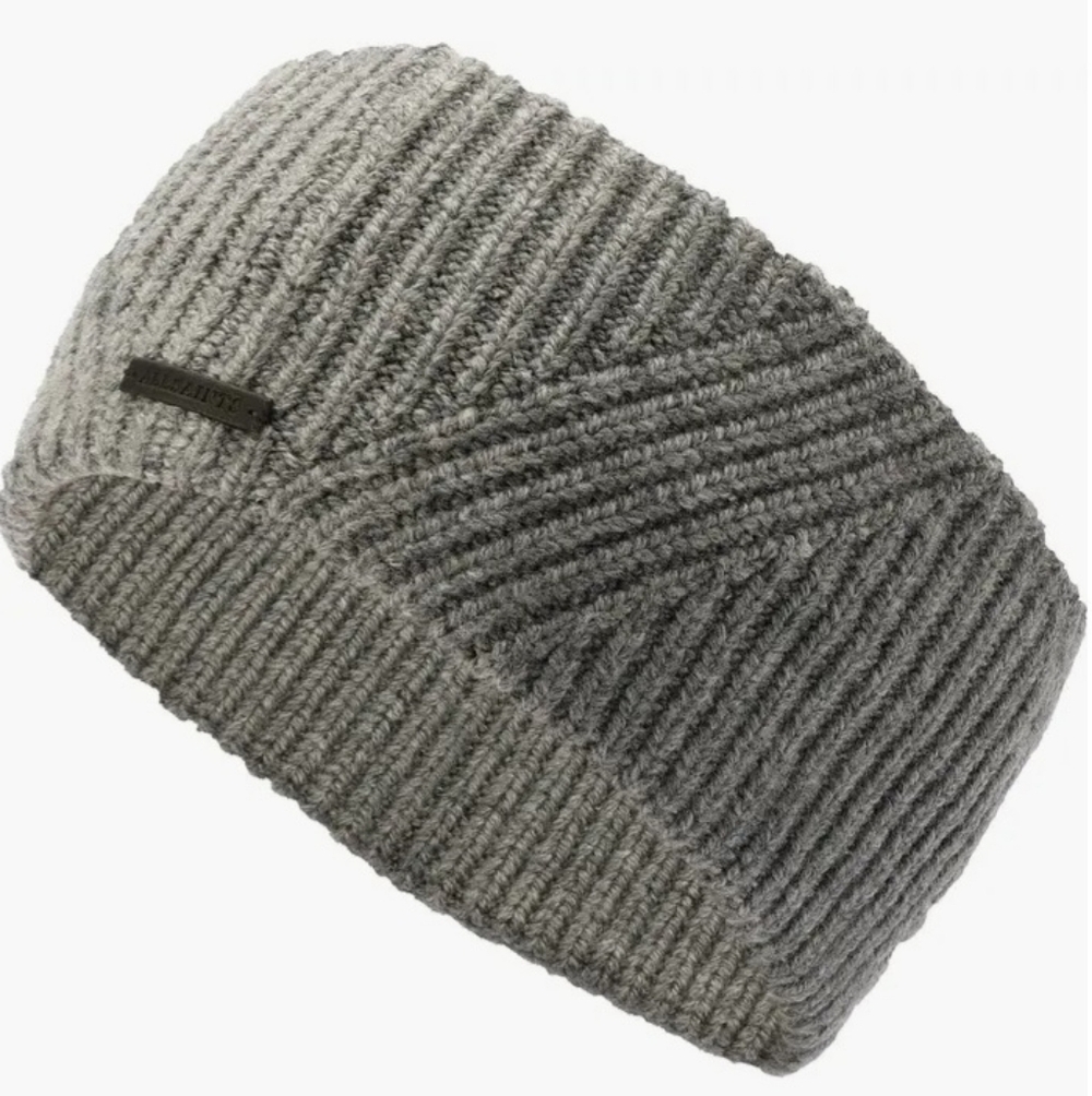 New All Saints Wool Blend Gray Rib Winter Headband